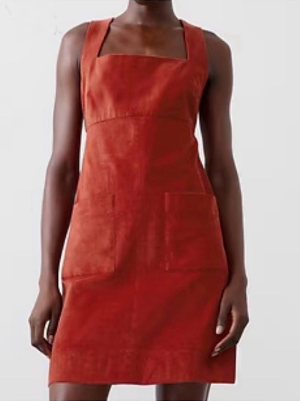 Banana Republic Square-Neck Empire Waist Mini Dress in Rust - never worn